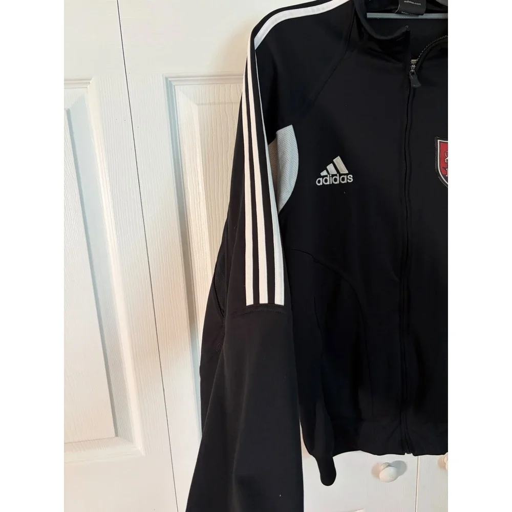 Adidas Cincinnati Kings Soccer Track Jacket‎ Mens Black Full Zip 3 Stripe Coat